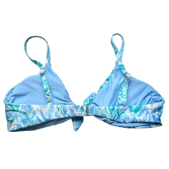 Splendid Graffiti Heart RSC Tie Front Bralete Bikini Top in Blue, Large - Picture 11 of 15